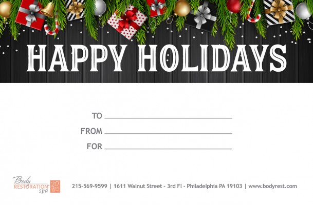 HappyHolidays PresentsGarland Black